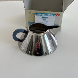 Alessi creamer blue handle with box Michael Graves Mid Century